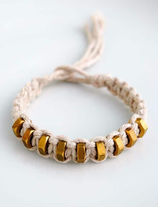Braided Hex-nut Bracelet, a charming handmade gift idea and an easy way to bring texture into a room