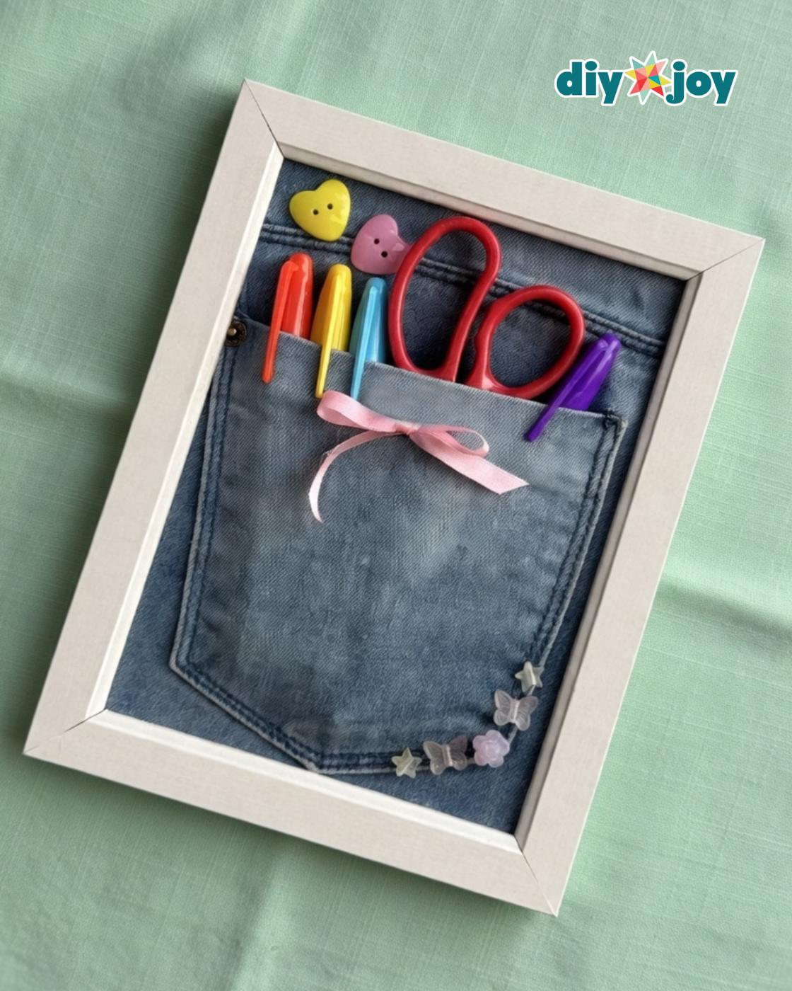 Easy Upcycled Denim Jean Organizer