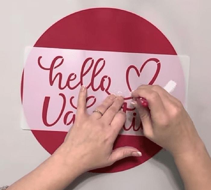 Materials for Pizza Pan Valentine Door Hanger