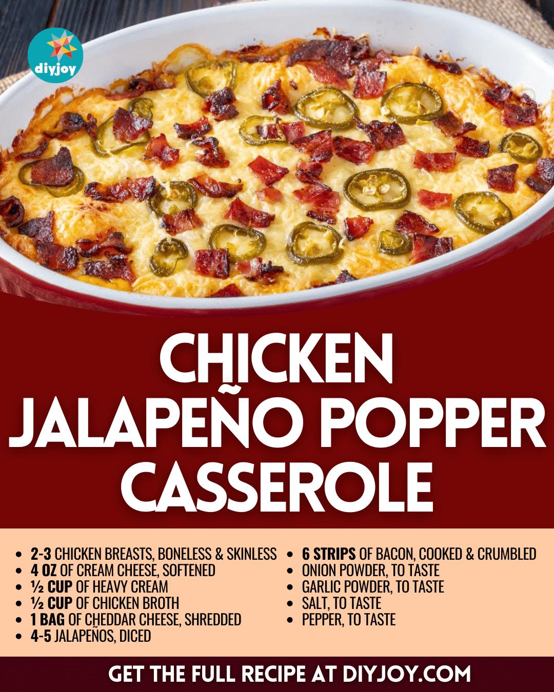 Easy Chicken Jalapeño Popper Casserole Recipe