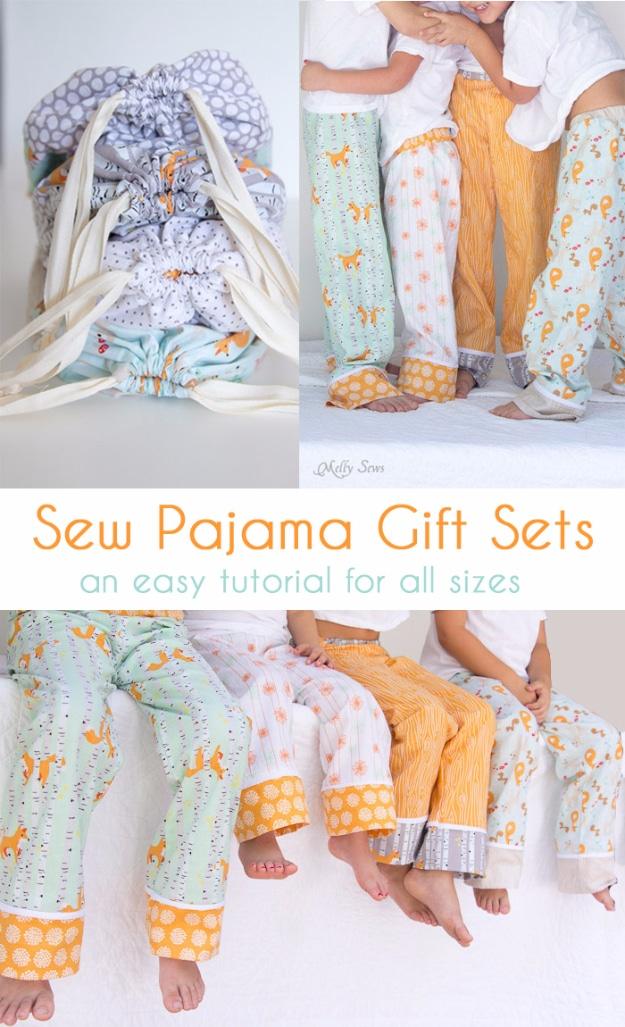 Pajama Gift Sets, forgiving enough for a first attempt and a clever way to use scraps you already have
