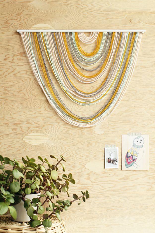 DIY Yarn Tapestry, simple enough for a first attempt at the technique and a centerpiece that gets noticed first