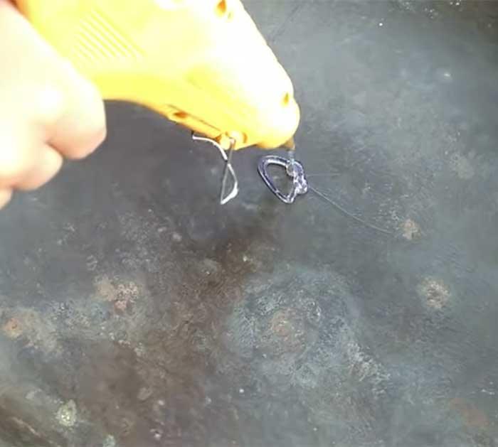 Use Hot Glue To Attach Bottle To Plate - DIY Bird Feeder