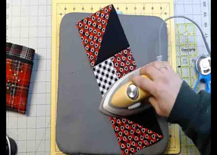 Pressing the double monkey wrench quilt block