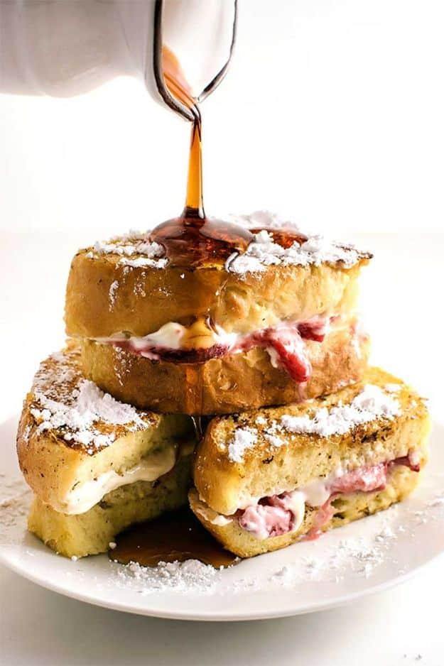 French Toast Recipes - Classic Strawberry Stuffed French Toast - Best Brunch Bites and Breakfast Ideas for French Toast - Stuffed, Baked and Creme Brulee Toasts With Fruit - Health
