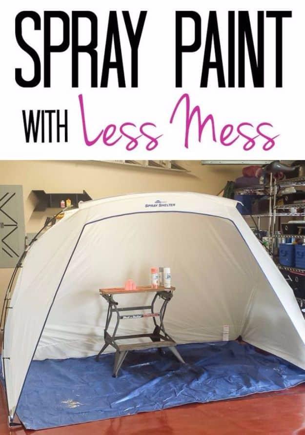 Spray Painting Tips and Tricks - Spray Paint With Less Mess - Home Improvement Ideas and Tutorials for Spray Painting Furniture, House, Doors, Trim, Windows and Walls - Step by Ste