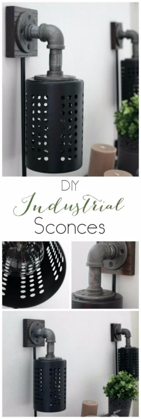 DIY Industrial Sconces, quick enough to finish over a weekend and a clever way to reuse scraps you already have