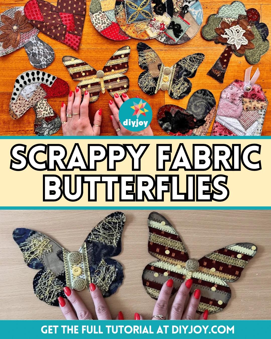 Easy DIY Scrappy Fabric Butterflies Tutorial