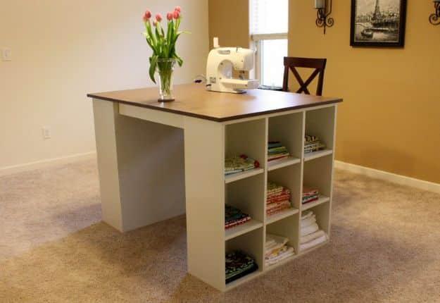 DIY Bookshelves - Bookshelf Craft Table - Easy Book Shelf Ideas to Build for Cheap Home Decor - Tutorials and Plans, Best IKEA Hacks, Rustic Farmhouse and Mid Century Modern