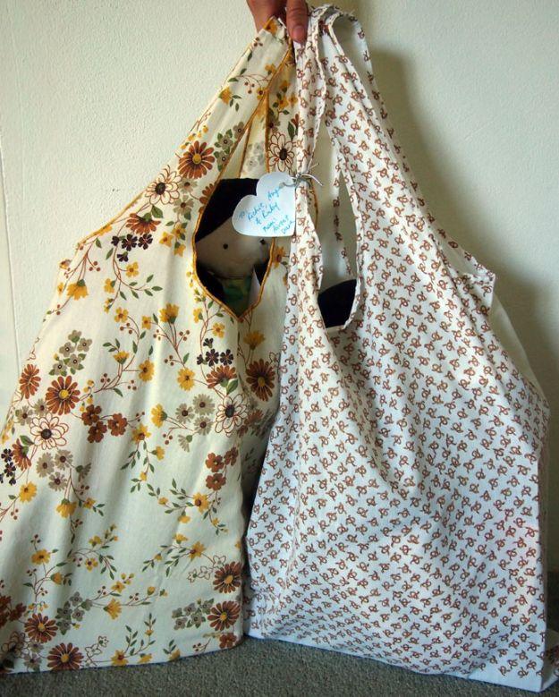 Eco Shopping Bag From An Old Pillowcase, a reusable bag project, and something that looks far pricier than it was