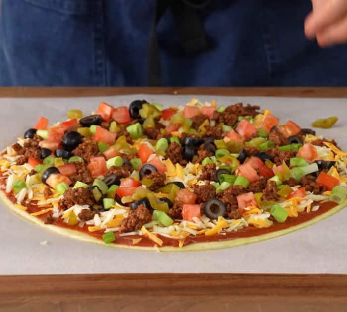 Delicious Homemade Taco Pizza Ingredients