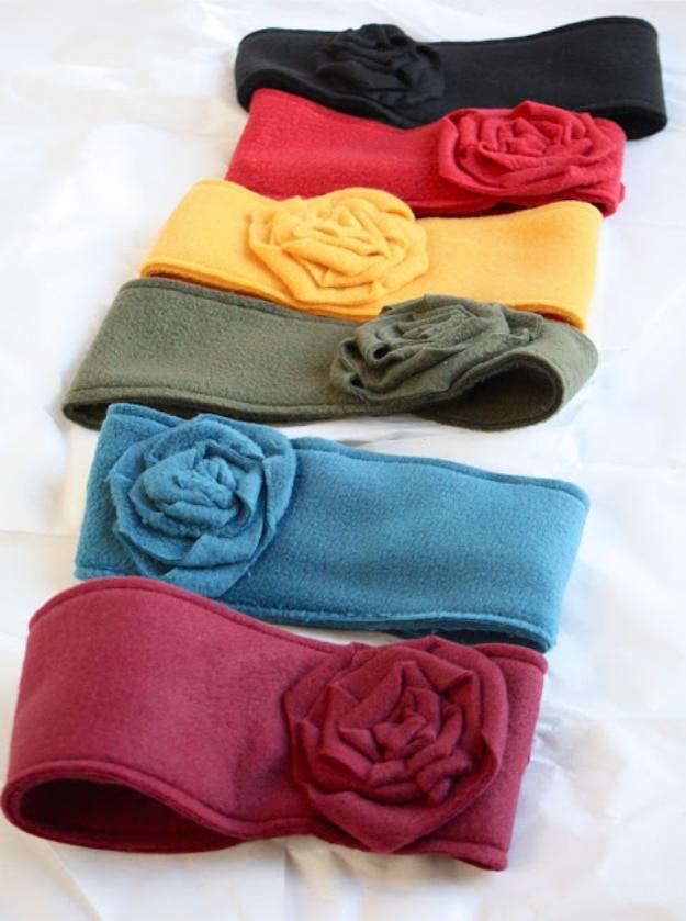 Fleece Ear Warmers, friendly for a beginner working with basic tools and a result sturdy enough for daily use