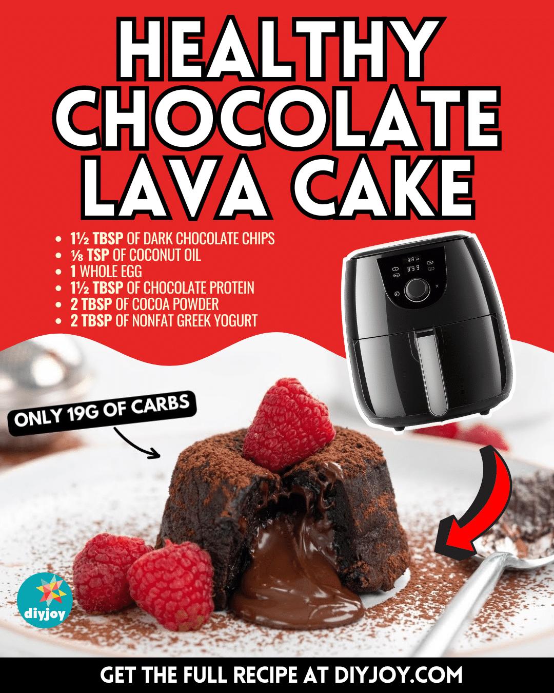 Healthy Air Fryer Chocolate Lava Cake Recipe