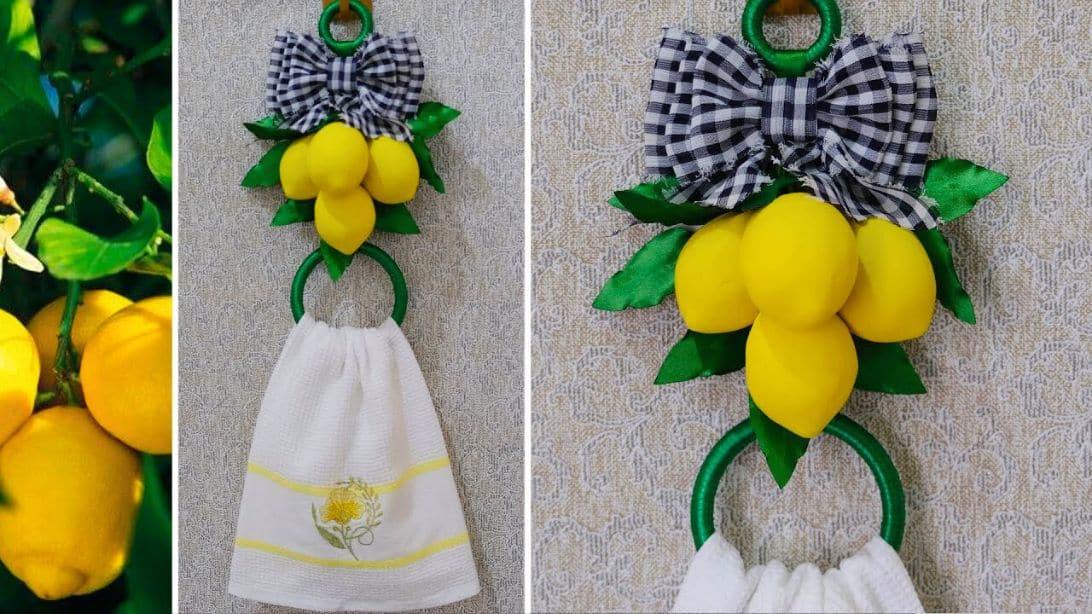 DIY Lemon Towel Hanger
