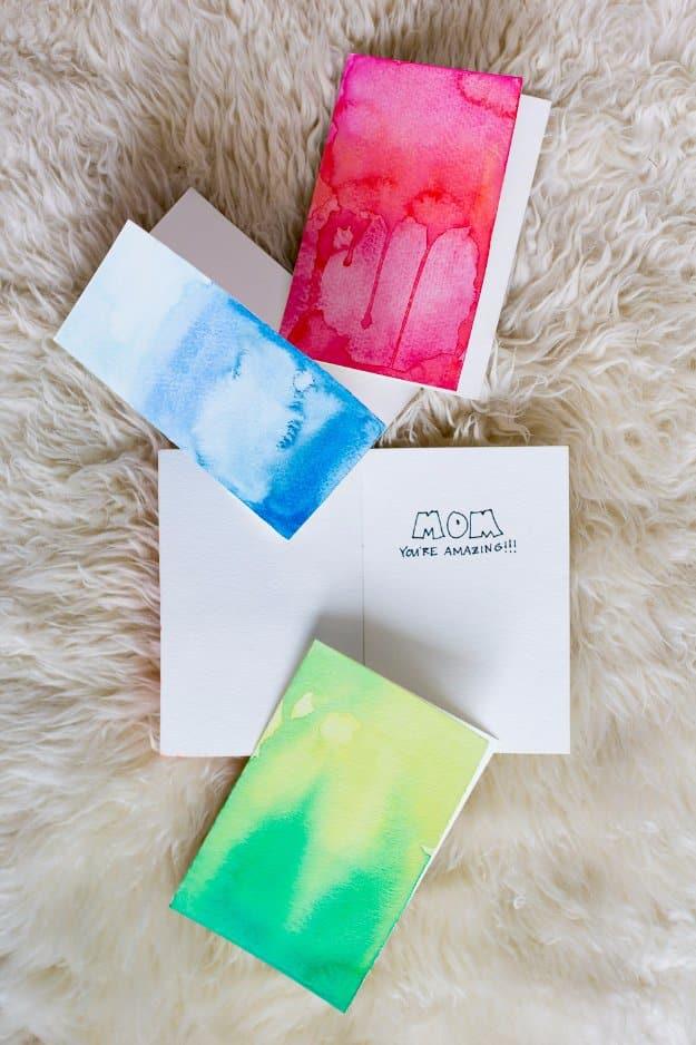 DIY Mothers Day Cards - Easy Watercolor Notecards for Mom - Creative and Thoughtful Homemade Card Ideas for Mom - Step by Step Tutorials, Best Quotes, Handmade Projects