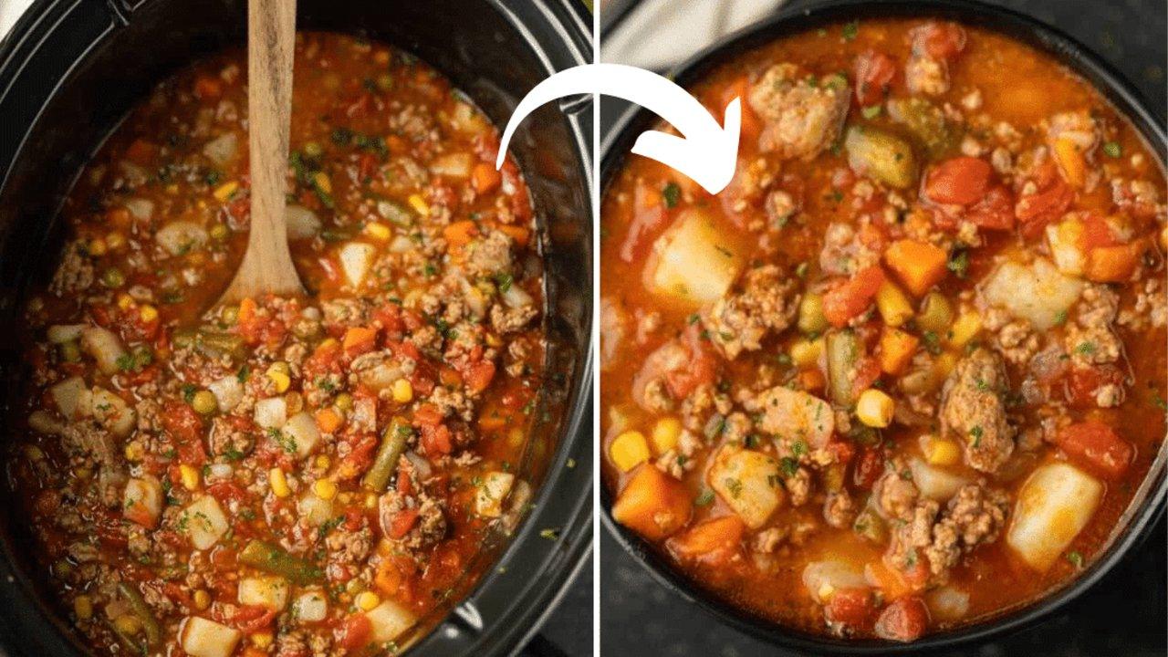 Easy Crockpot Veggie Soup Recipe