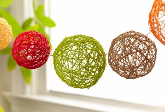 DIY Yarn Balls, worth bookmarking for your next project and an inexpensive project that still looks high end when finished