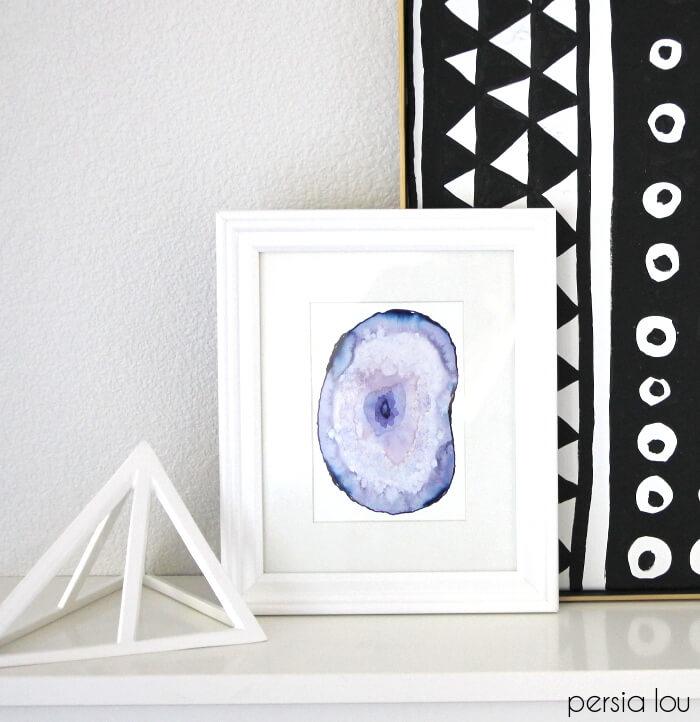 Free Blue Agate Wall Art, fast enough to finish and hang tonight and a favorite that gets compliments every time