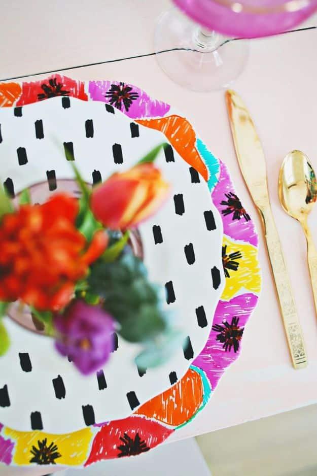 Last Minute Christmas Gifts - Hand Painted Dish Set - Quick DIY Gift Ideas and Easy Christmas Presents To Make for Mom, Dad, Family and Friends - Dollar Store Crafts and Cheap Home