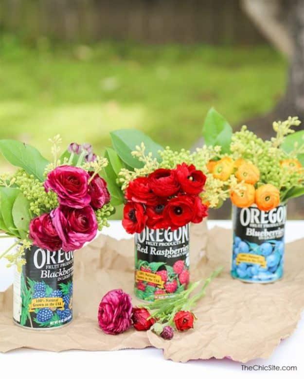 Fruit Can Centerpiece, an upcycled metal accent, quick to set up on a rainy afternoon and a keepsake worth handing down