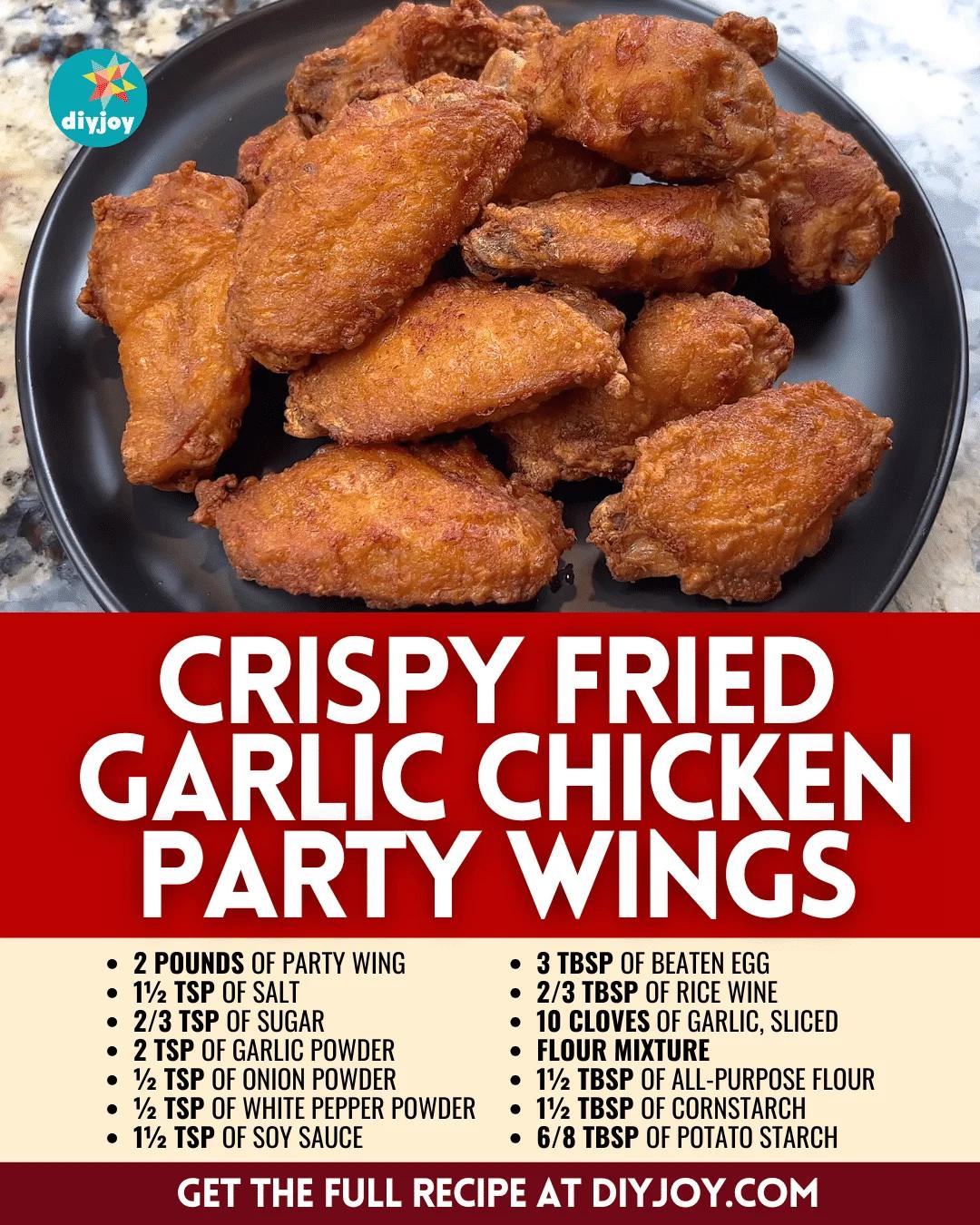 Crispy Fried Garlic Chicken Party Wings Recipe