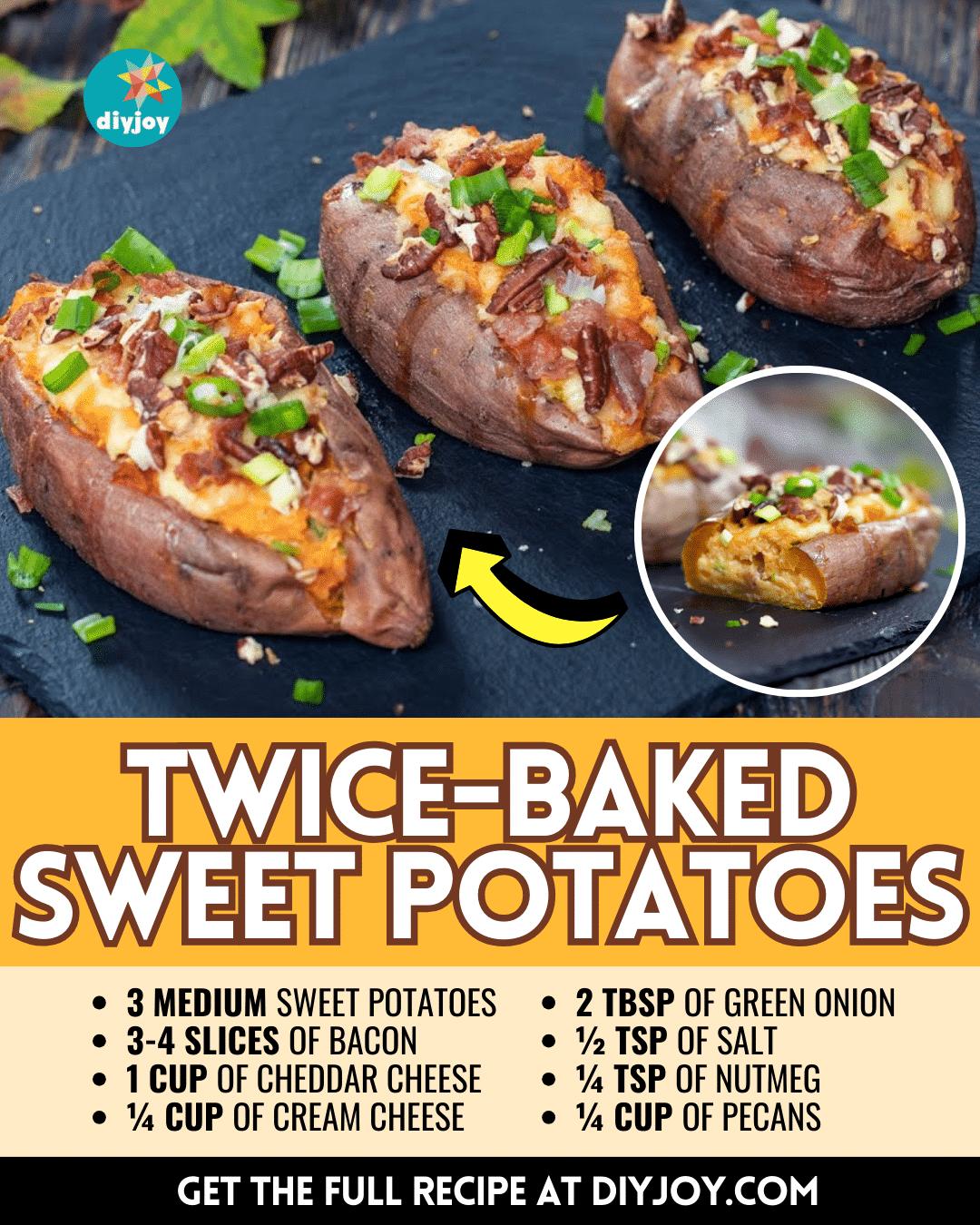 Cheesy Twice-Baked Sweet Potatoes Recipe