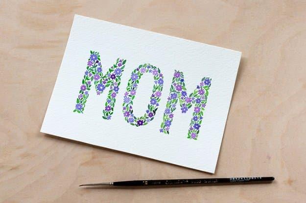 DIY Mothers Day Cards - DIY Watercolor Mother's Day Card - Creative and Thoughtful Homemade Card Ideas for Mom - Step by Step Tutorials, Best Quotes, Handmade Projects