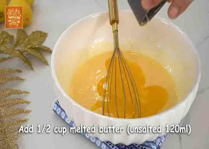 Making the lemon muffins batter