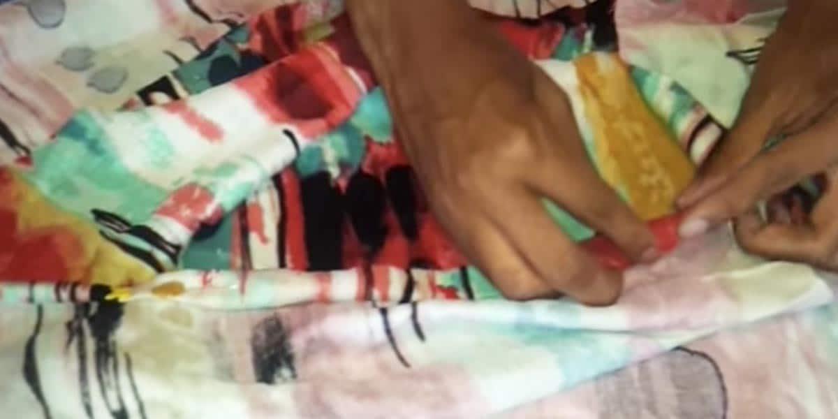 A Beginner At Sewing, She Cuts Her Fabric And Makes A Stylish Item In 5 Minutes (Watch!)