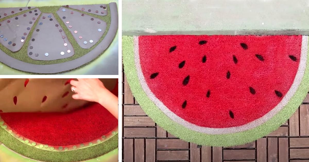 Welcome Summer With This DIY Watermelon Door Mat