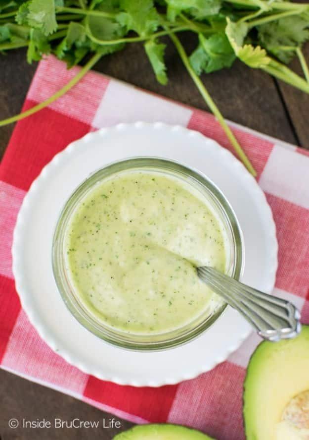 Salad Dressing Recipes - Avocado Lime Salad Dressing - Healthy, Low Calorie and Easy Recipes for Creamy Homeade Dressings - How To Make Vinaigrette, Mango, Greek, Paleo, Balsamic,