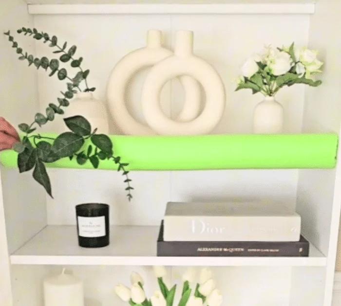 How to Style Your Shelf Using Pool Noodles