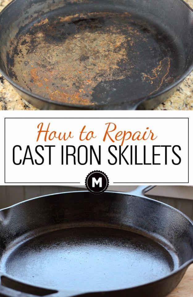 Repair And Clean Cast Iron Skillets, doable in minutes with basic supplies and freshness a room was badly missing