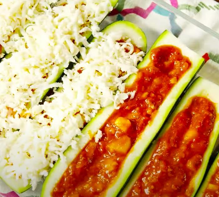 Zucchini Pizza Recipe - Healthy Pizza Recipe - Zucchini Boats