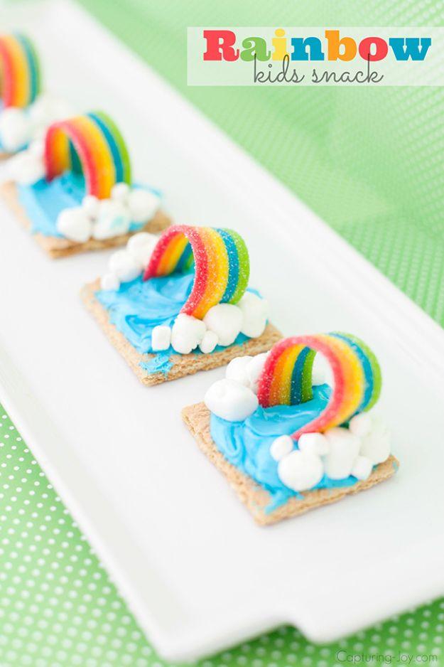 Best Recipes To Teach Your Kids To Cook - Graham Cracker Rainbow Weather Snack - Easy Ideas To Show Children How to Prepare Food - Kid Friendly Recipes That Boys and Girls Can Make