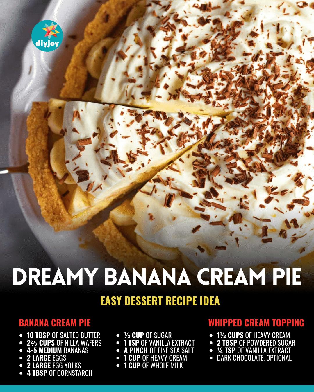 Easy-To-Make Dreamy Banana Cream Pie Dessert