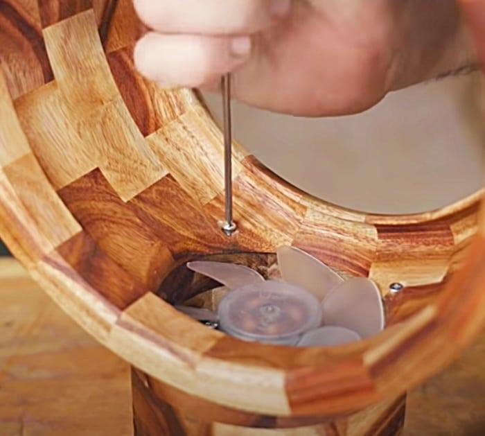Aero dynamic wooden fan without blades