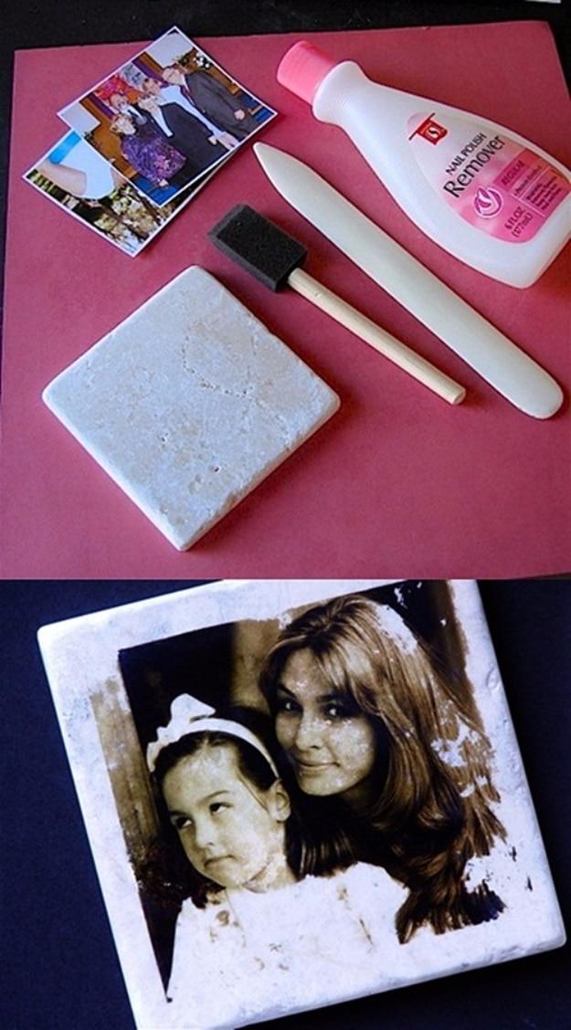 Photo Tile Transfer, quick enough to finish before nap time and a piece worth keeping out on display