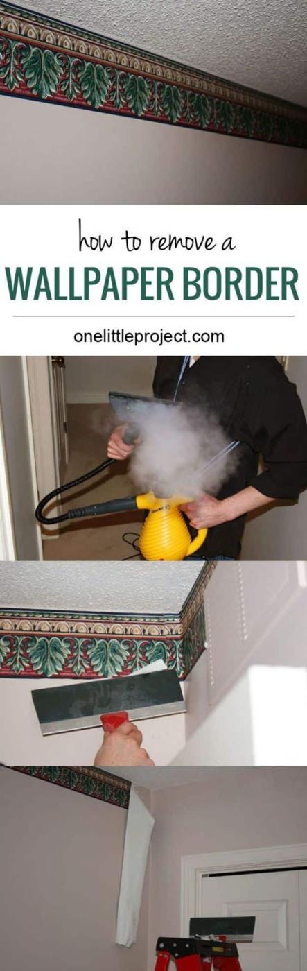 Remove A Wallpaper Border, one of the best wallpaper tips on this list and an idea worth saving for later