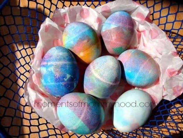 Easter Egg Decorating Ideas - Tissue Paper Dyed Easter Eggs - Creative Egg Dye Tutorials and Tips - DIY Easter Egg Projects for Kids and Adults