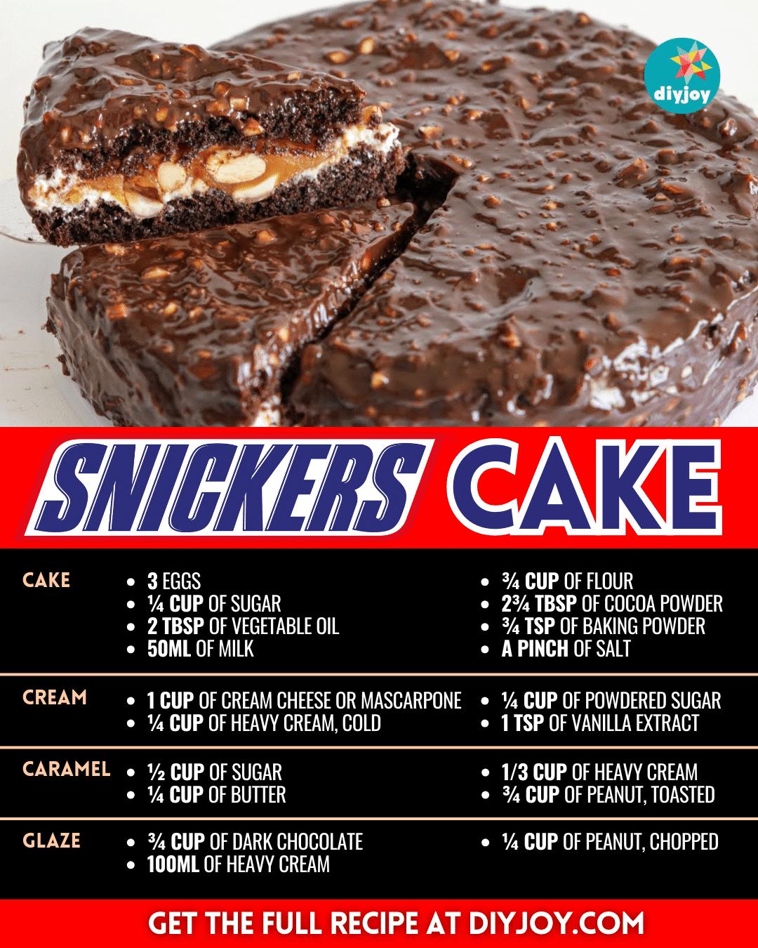 Easy No-Fail Snickers Cake Recipe