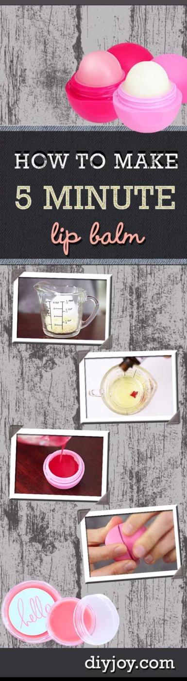 Homemade Lip Balm, a natural skincare swap, mixed in minutes with ingredients from the kitchen shelf