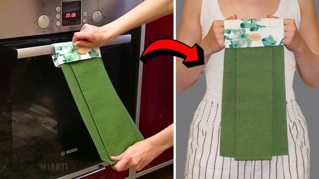 How to Sew a Hanging Kitchen Towel in 5 minutes