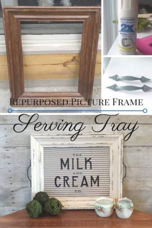 Repurposed Picture Frame Serving Tray, simple enough for a first try and a fun update worth trying at least once