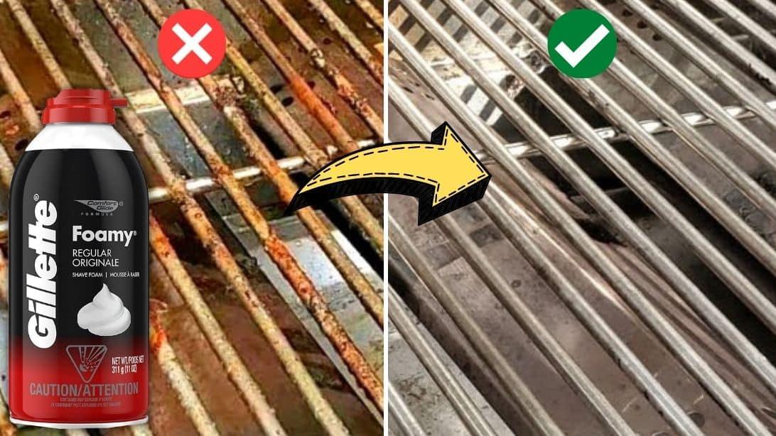 How To Clean A Rusty BBQ Grill With Shaving Foam