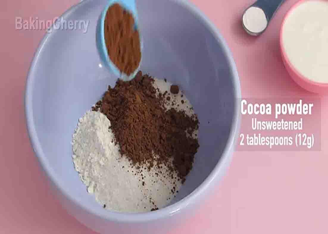 Mixing the dry ingredients for the chocolate cake