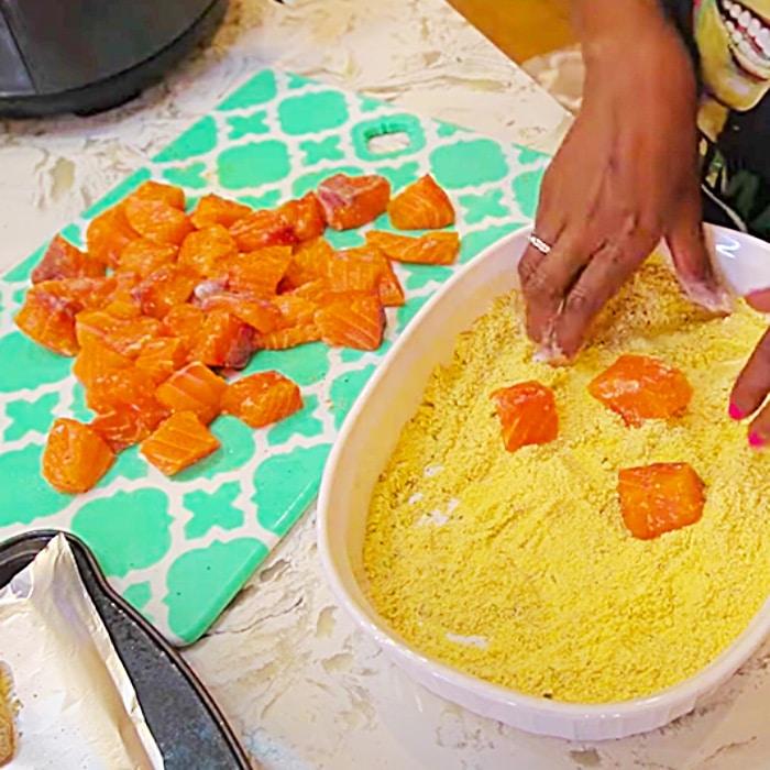 Crispy Air Fryer Salmon Nuggets - Easy Air Fryer Recipes - How To Make Air Fryer Nuggets