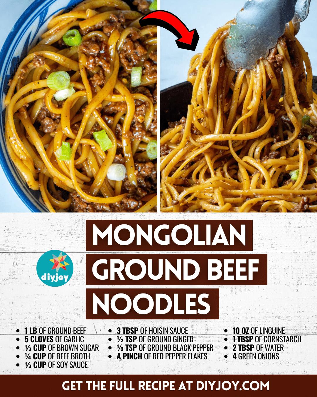 Mongolian Ground Beef Noodles Recipe