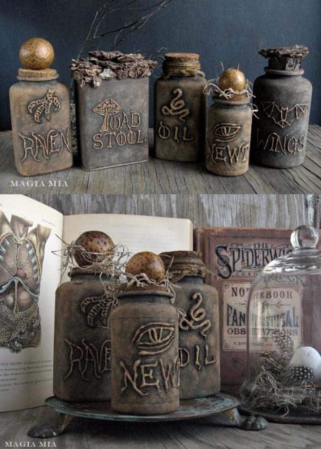 Glue Gun Crafts DIY | Best Hot Glue Gun Crafts, DIY Projects and Arts and Crafts Ideas Using Glue Gun Sticks | Glue Gun and Chalk Paint Witchcraft Bottles Art #diy #crafts #gluegun