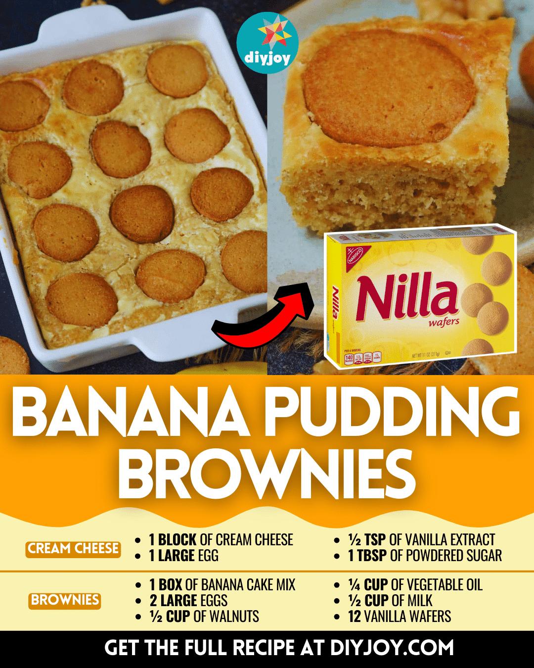 Easy Banana Pudding Brownies Recipe